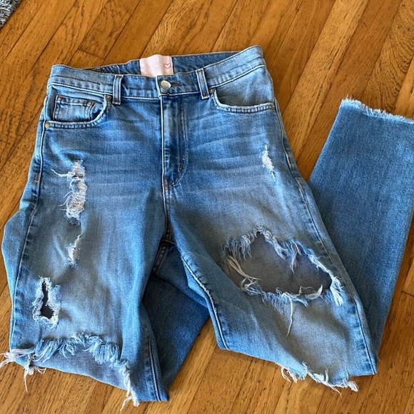 REVICE Distressed Denim Straight Leg Jeans Size 27 - Picture 12 of 12